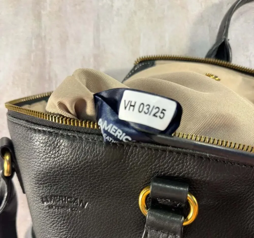 American Leather Co. Liberty Black‎ Leather Satchel Bag
